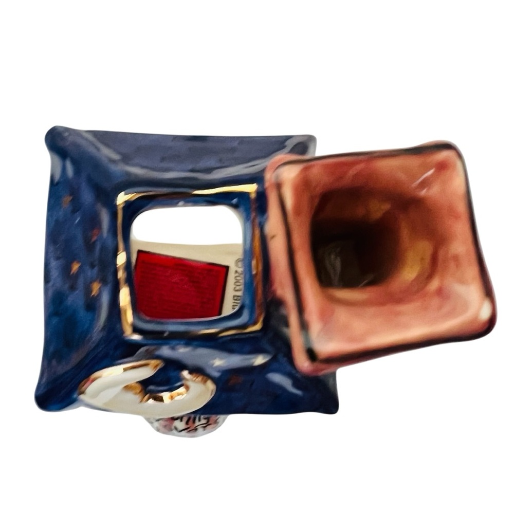 Blue Sky Moonlight Lovers Restaurant Ceramic House Tea Light Candle Holder - Picture 6 of 9